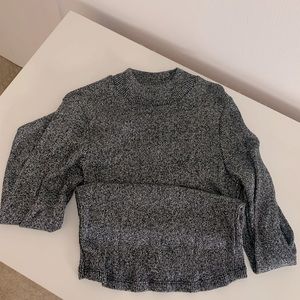 Zara Silver metallic long sleeve high neck top- Medium